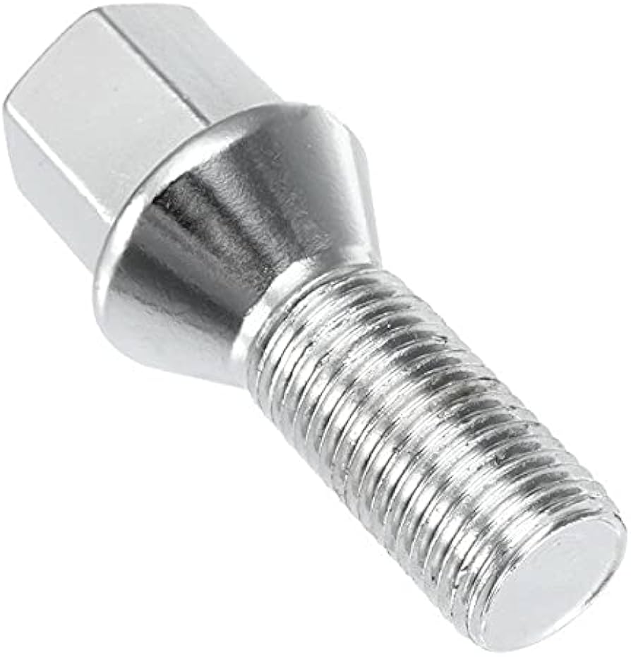 14x1.5mm Tapered 28mm Thread 17mm Hex Chrome Wheel Bolt